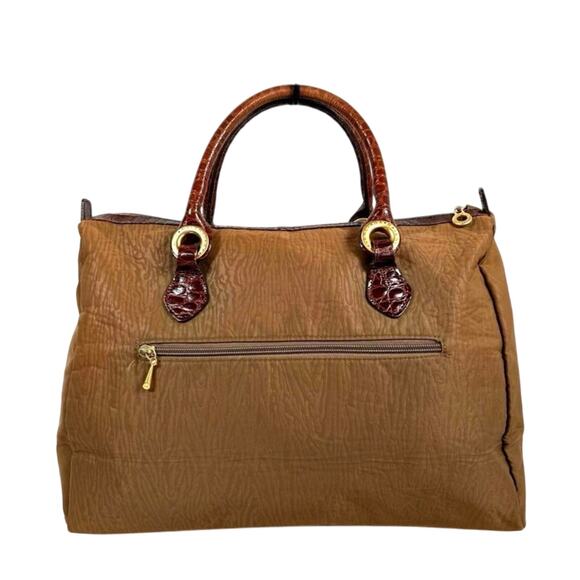 Balenciaga BB Logo Croc-Embossed Nylon Tote Bag Gold Hardware Handbag ✨ - Picture 3 of 11